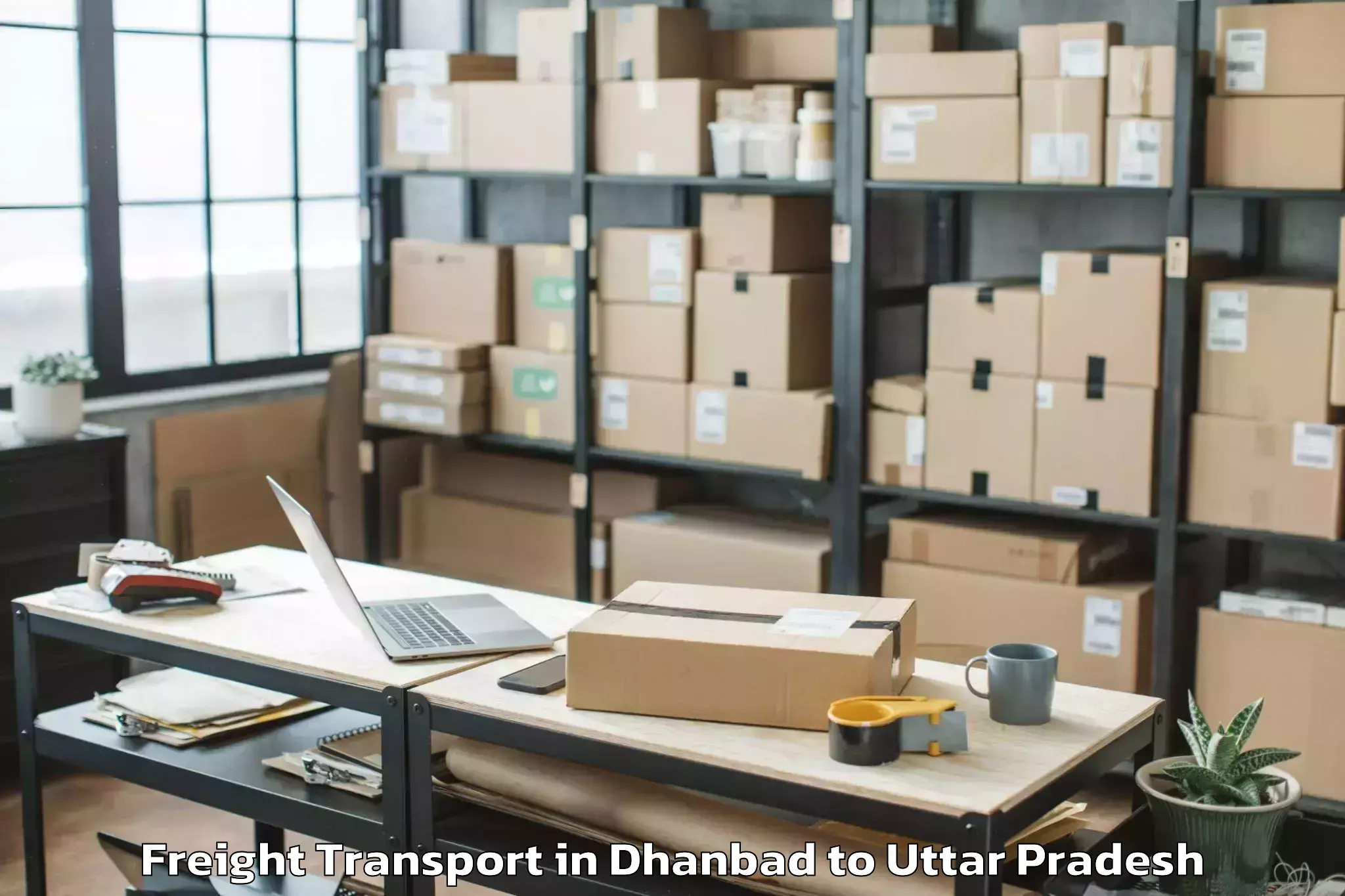 Easy Dhanbad to Kirakat Freight Transport Booking